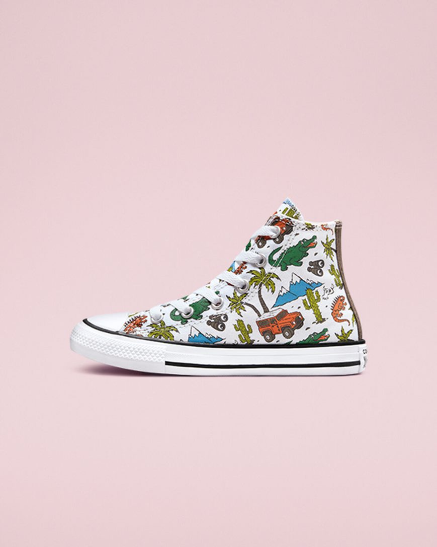 Boys' Converse Chuck Taylor All Star Desert Explorer High Top Shoes White / Green | AU 0358ET